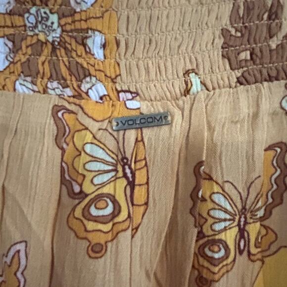 VOLCOM NWT $56 Sun Keep Pant Pull-on Tropic Yellow Floral Size M - Picture 7 of 11